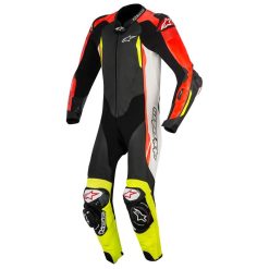 ALPINESTARS MENS GP TECH-V2 1 PIECE RACE SUIT - FLURO YELLOW / RED / BLACK SI-706
