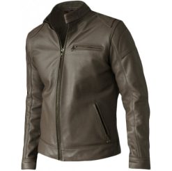 Elegant Men Unique Brown Sheep Leather Jacket SI-115