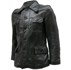 Soft Men's Black Winterwear Leather Jacket SI-307