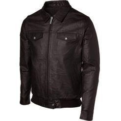 Men's Expressive Brown Bomber Leather Jacket SI-207