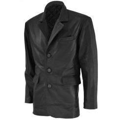 3 Button Men Timeless Leather Coat SI-306