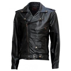 Terminator Black Motorcycle Leather Jacket SI-102