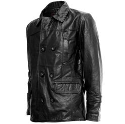 Christopher Eccleston DR Who Black Leather Jacket SI-110