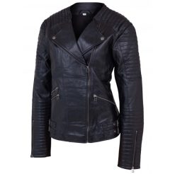 Women's Leather Quilted Jacket SI-501