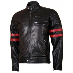 X-Men 3 Wolverine Black Leather Biker Jacket SI-122